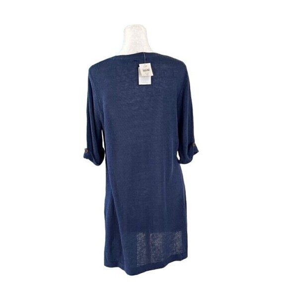 J. Jill Blue Linen Lightweight Tunic Sweater Size Small Petite NWT - Picture 6 of 8